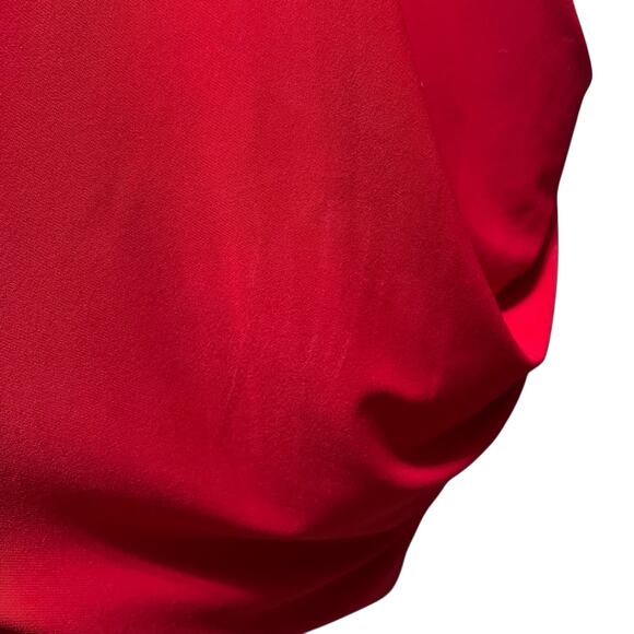 Cache Womens Vintage Red Holiday One Shoulder Rhinestone Drape Mini Dress Sz M - Picture 6 of 14